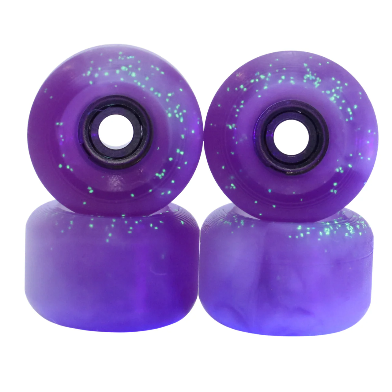 Blistered x FlatFace G4 Urethane Fingerboard Wheels - Pearl Marble Sunshift into Purple Gentle Glow - Image 2