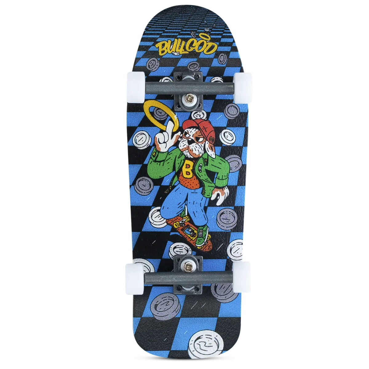 BullGod Old School Fingerboard Complete - Blue Checkers