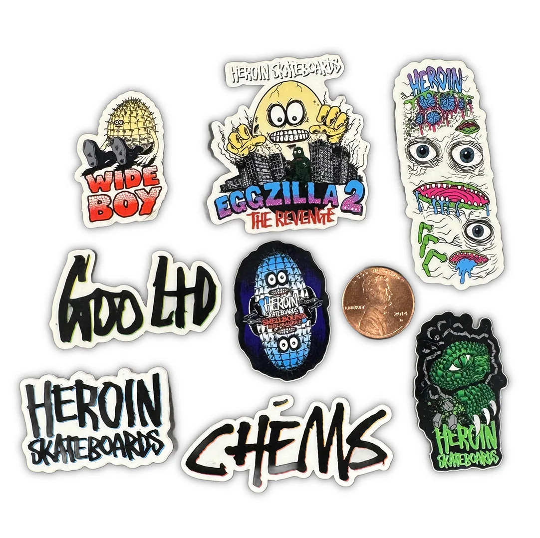 Chems x Goo x Heroin Skateboards Sticker Pack