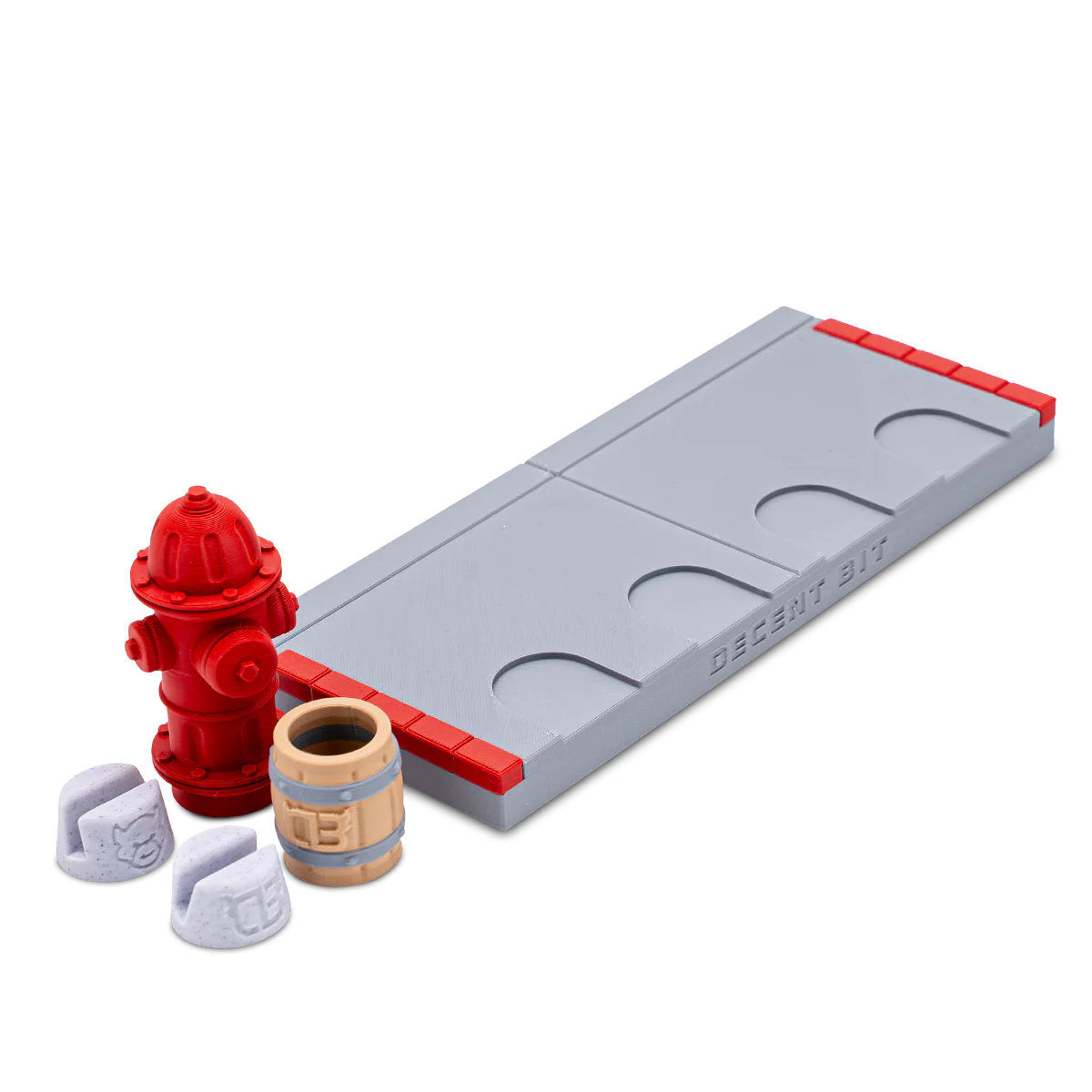 DecentBit Fingerboard Ramp - Sidewalk Stand w/Hydrant and Barrel - Image 2