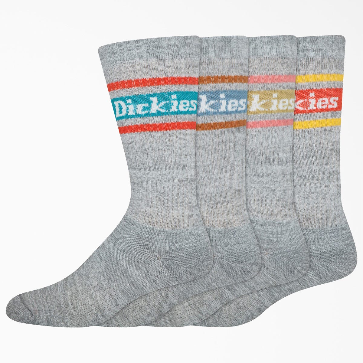 Dickies Gray Crew Socks - 4 Pack