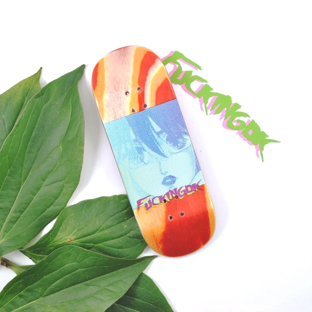 DK Real Wear Fingerboard Deck - F@cking DK Red/Yellow - Image 2