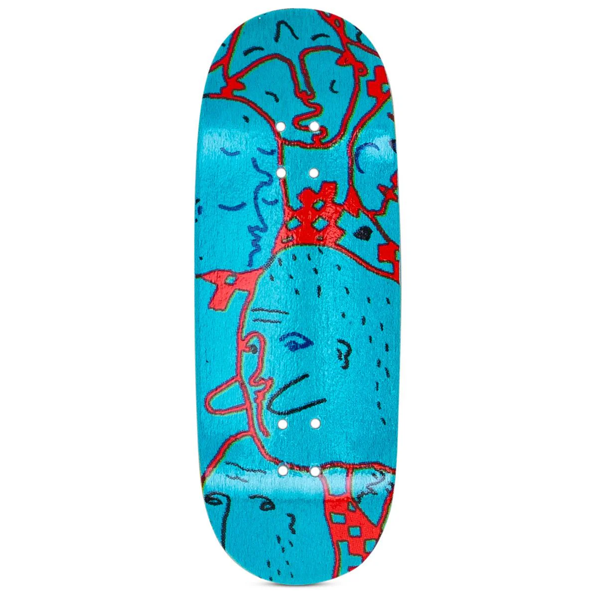 DK Real Wear Fingerboard Deck - Faces Blue Graphic - Image 7