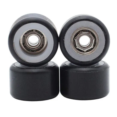 FlatFace Fingerboard Dual Durometer Bearing Wheels - White and Black