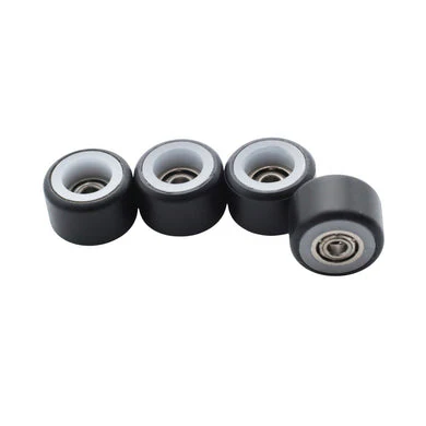 FlatFace Fingerboard Dual Durometer Bearing Wheels - White and Black - Image 2