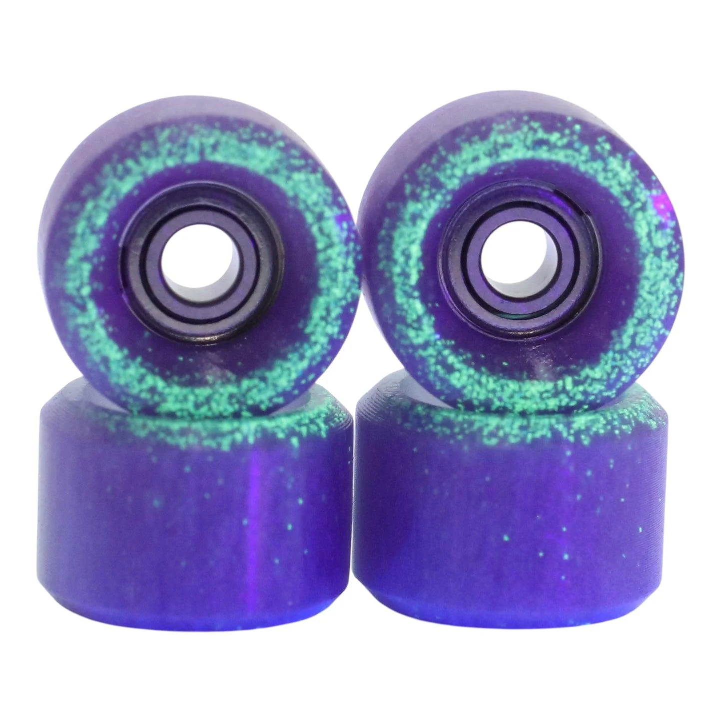 FlatFace x Blistered G1 Bearing Fingerboard Wheels - Baby Blue Pearl Sunshift into Purple Glow - Image 2