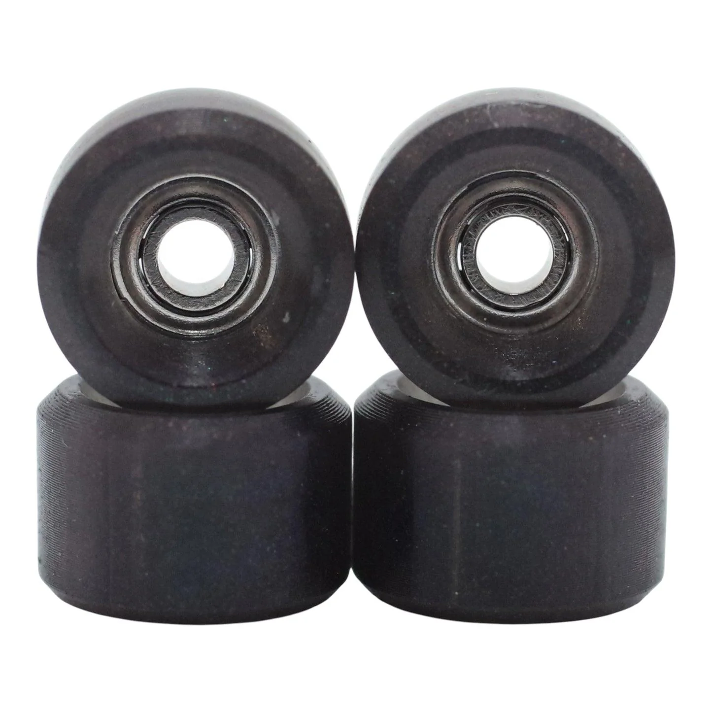 FlatFace x Blistered G1 Bearing Fingerboard Wheels - Black Sparkle Heatshift into Translucent Black Sparkle