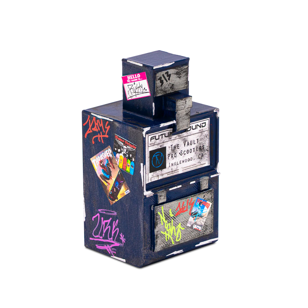 FutureBoundPrints Fingerboard Ramp - Thrashed Newsbox - Image 2