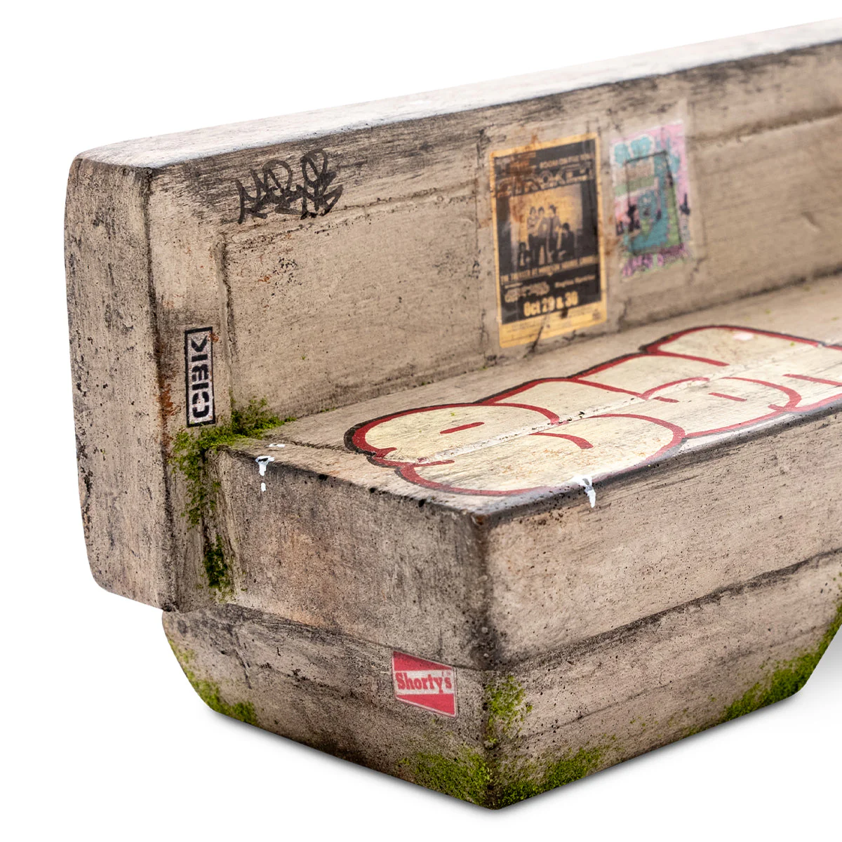 High Level Ramps Fingerboard Ramp - Cement Bench w/ Graffiti - Image 3