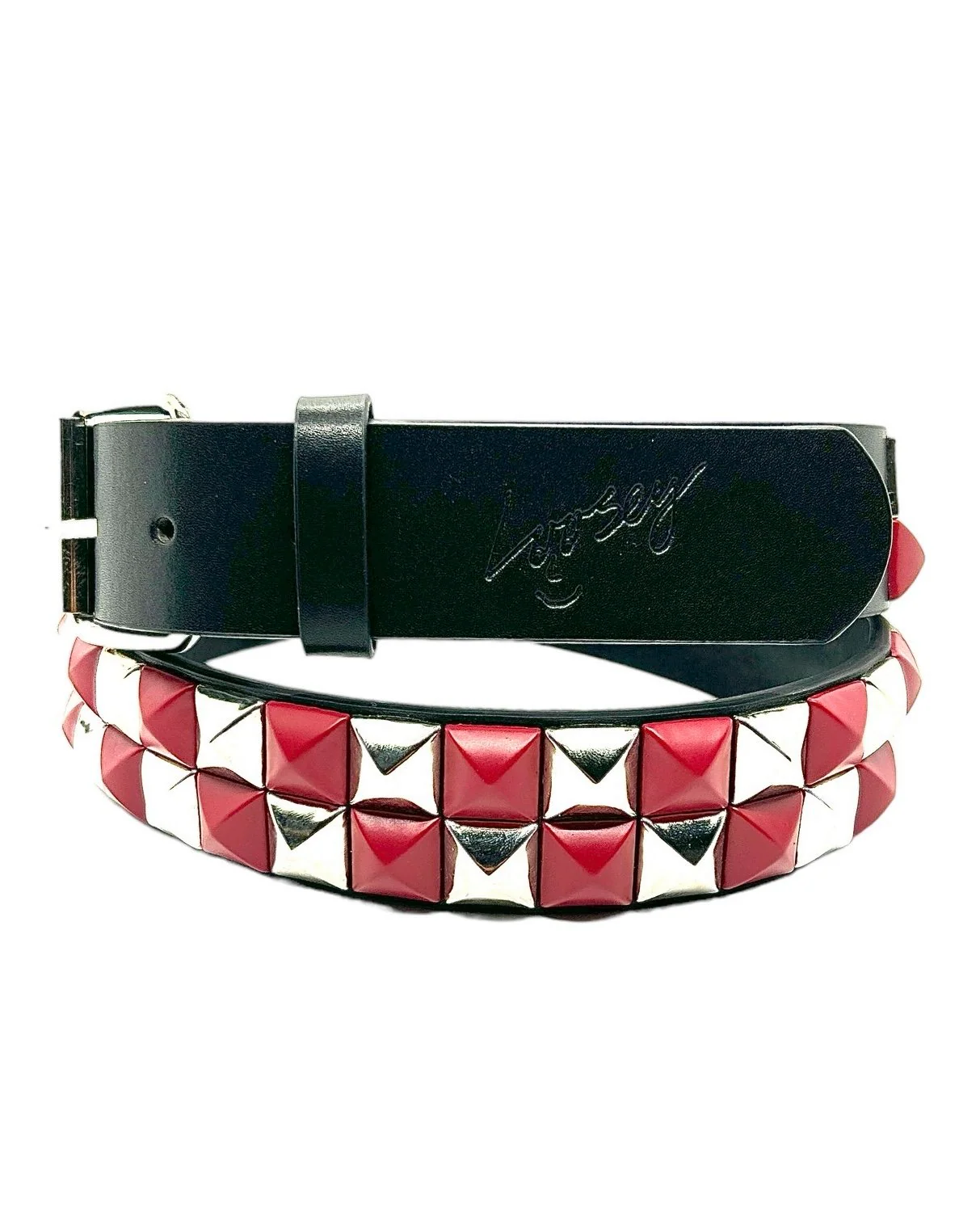 Loosey Red Checkered Stud Belt