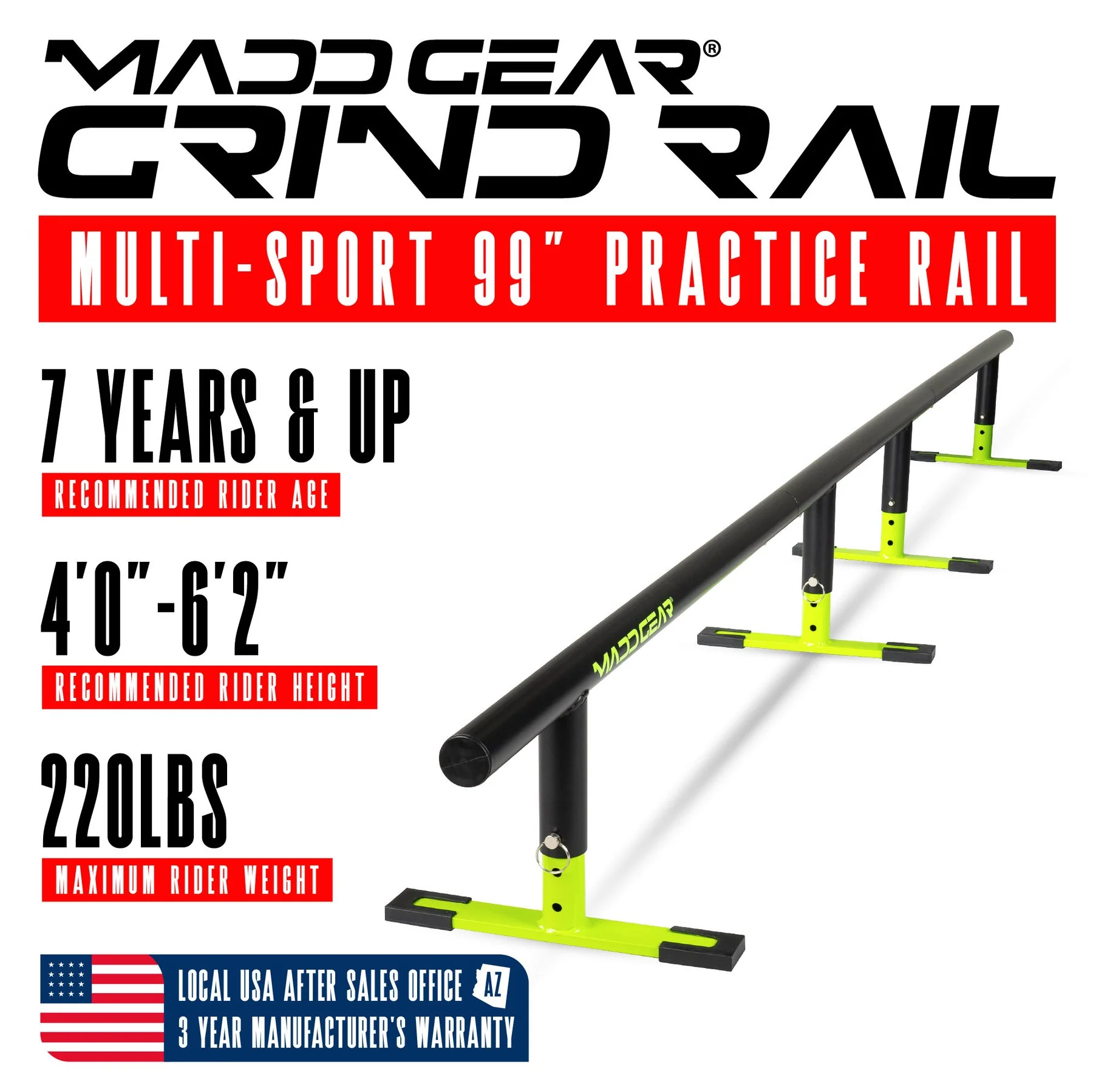 Madd Gear Ninety9 Grind Rail - 99" - Image 2
