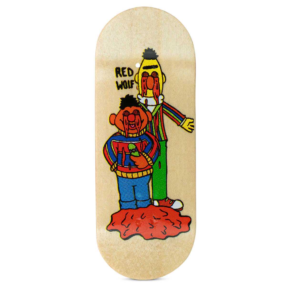 Red Wolf Fingerboard Deck - Bert and Ernie